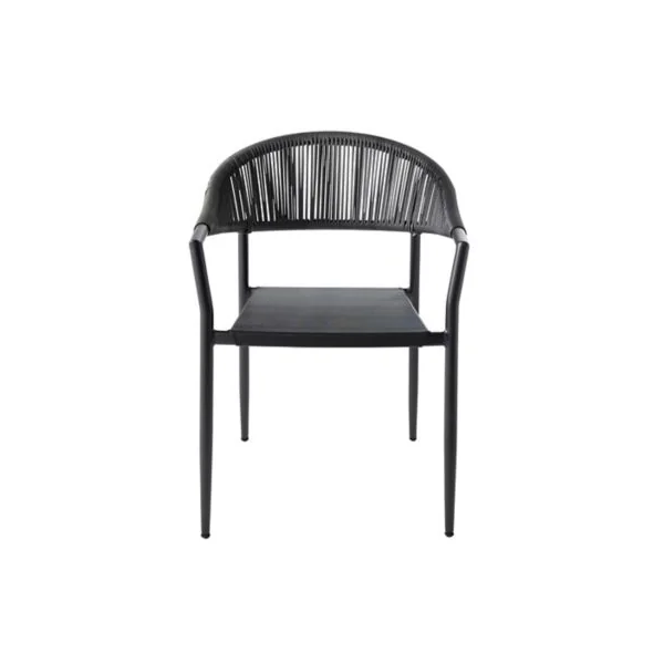 Fauteuil de jardin GoodHome Coline en aluminium et polyester - Coloris noir - Hauteur 79 cm