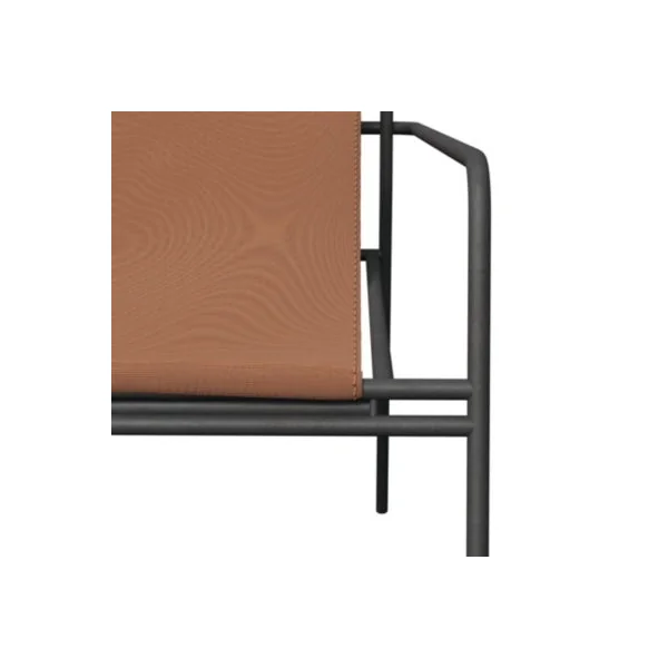 Fauteuil de jardin structure acier noir et assise polytextilène effet cuir GoodHome Petalii