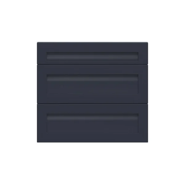 Façade de cuisine 1 tiroir et 2 casseroliers Garcinia bleu mat l. 80 cm x H. 72 cm GoodHome