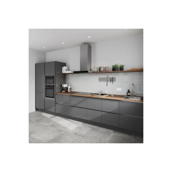 Façade de cuisine hotte / casserolier Stevia gris anthracite brillant l. 80 cm GoodHome