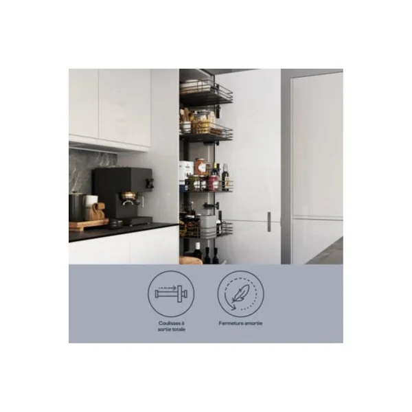 Façade de tiroir intérieur de cuisine Soto gris anthracite l. 40 cm GoodHome