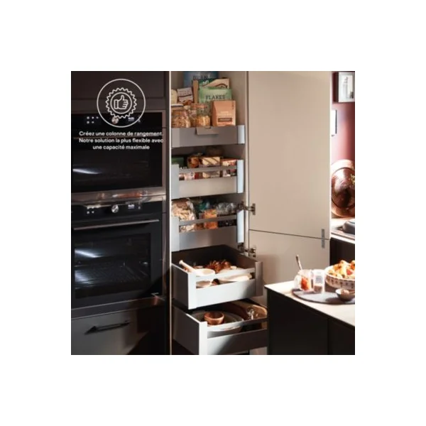 Façade de tiroir intérieur de cuisine Soto gris anthracite l. 40 cm GoodHome