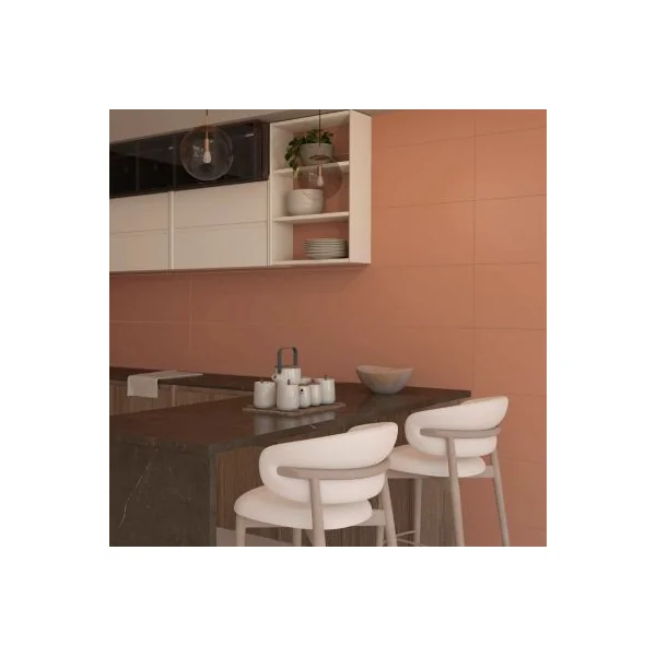 Faïence murale marron terracotta mat L.90 x l.30 cm x ép.10,5 mm, Aspen