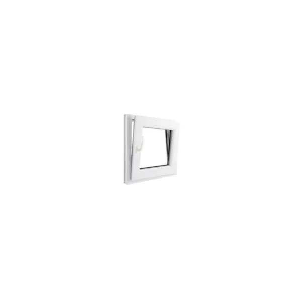 Fenêtre 1 vantail oscillo-battante, tirant droit double vitrage GoodHome en PVC blanc l.65 x H.63 cm
