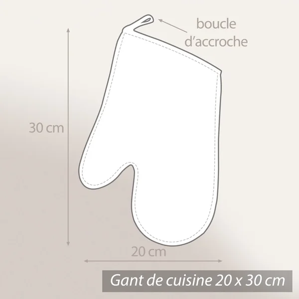 Gant de cuisine 20x30 cm matelassé 100% coton LINE Orange