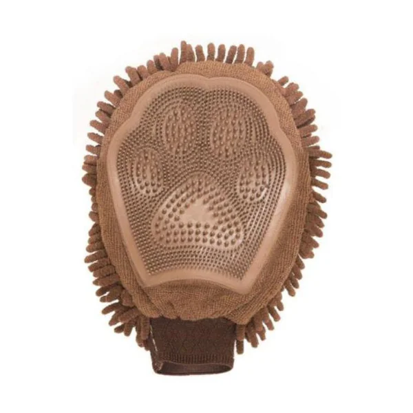 Gant de toilettage marron - 25 x 18 cm