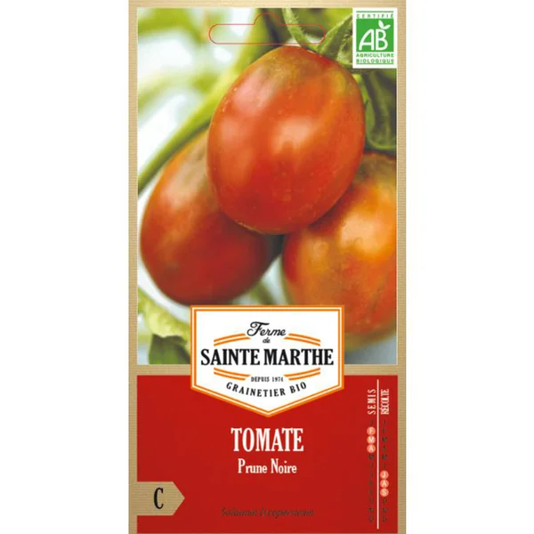 Graines de Tomate prune noire bio Ferme de Sainte Marthe - graines à semer
