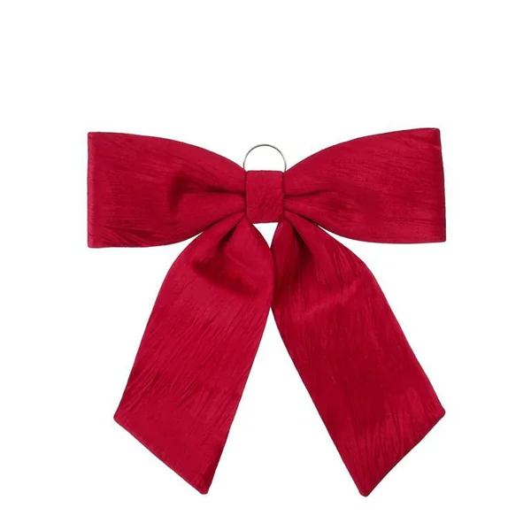 Grand nœud décoratif en tissu bordeaux - 57 x 63 cm