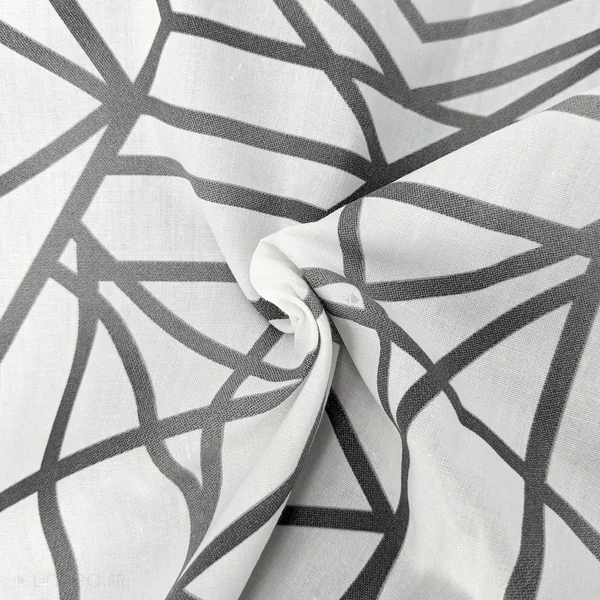 Housse de couette 140x200 cm percale 100% coton GABRIELLE gris jais
