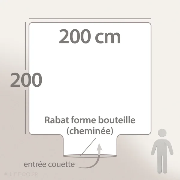 Housse de couette uni 200x200 cm 100% coton ALTO Calcium