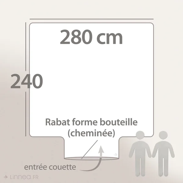 Housse de couette uni 280x240 cm 100% coton ALTO Crème