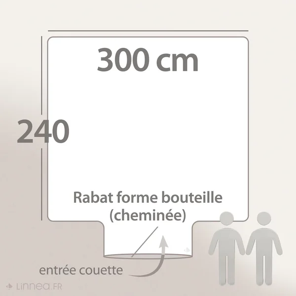 Housse de couette uni 300x240 cm 100% coton ALTO Blanc