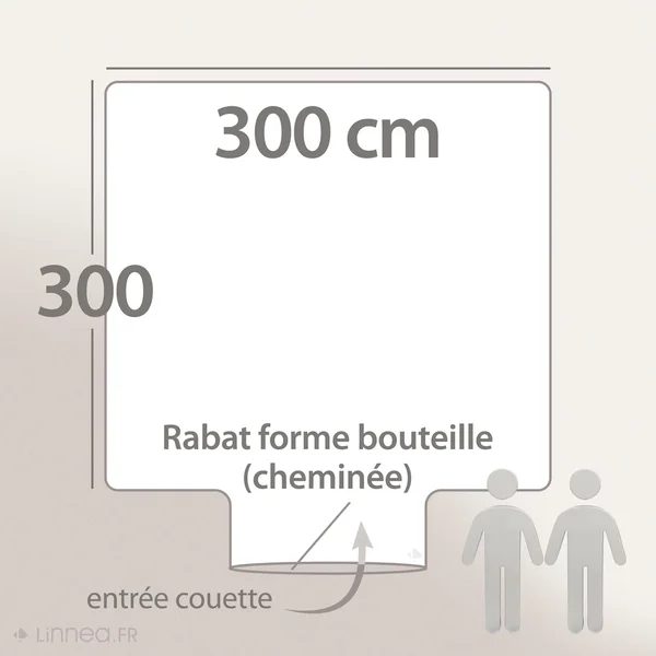 Housse de couette uni 300x300 cm 100% coton ALTO Blanc