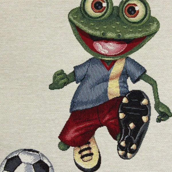 Housse de coussin 45x45 cm GRAZIE Grenouille footballeuse - polycoton, acrylique