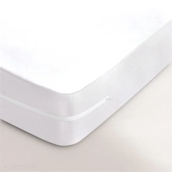 Housse de matelas 80x200 cm 100% coton gratté 2 faces, environ 220g/m² - AUBIN