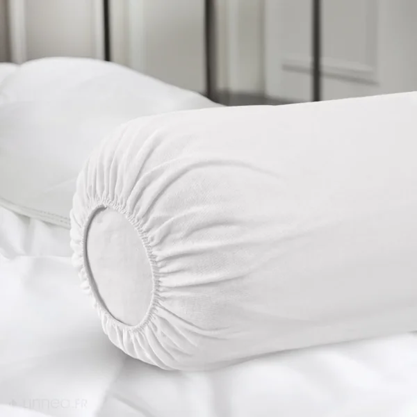Housse de protection de traversin ANTONIN 180 cm molleton 220 g/m² absorbant blanc