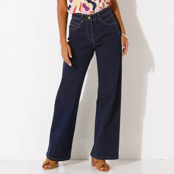 Jean coupe large 5 poches , dark blue