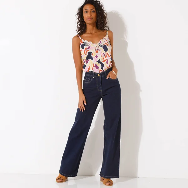 Jean coupe large 5 poches , dark blue