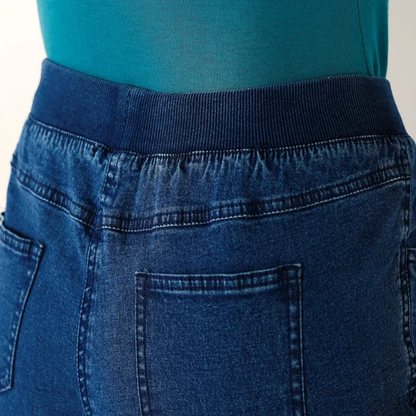 Jean droit "ultra confort" taille élastiquée, stone