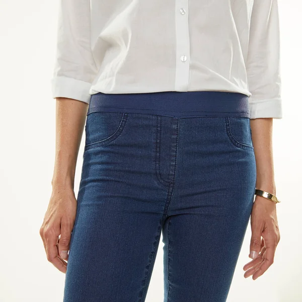 Jegging denim taille élastiquée - petite stature, stone