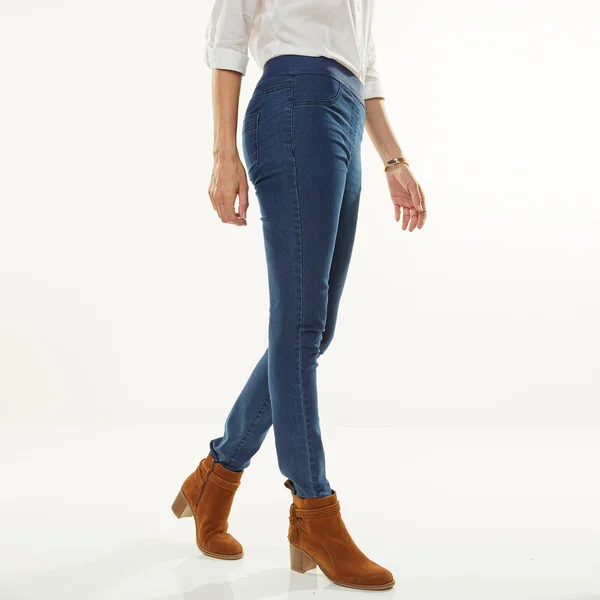 Jegging denim taille élastiquée - petite stature, stone