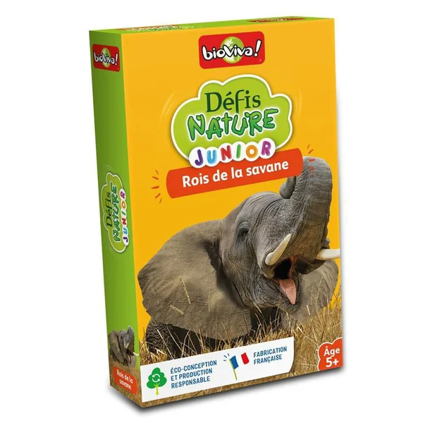 Jeu de cartes Défis nature junior - Rois de la savane Bioviva Éditions