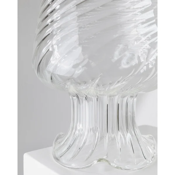 Large Vintage Glass Vase - Curved Handblown Glass Design by Soffiera Parise Italy 1970s