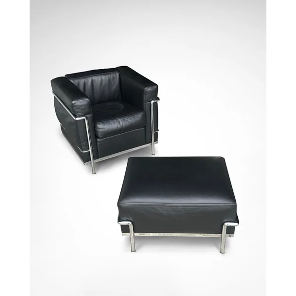 LC2 Armchair and Ottoman by Le Corbusier et al. for Cassina 1990s