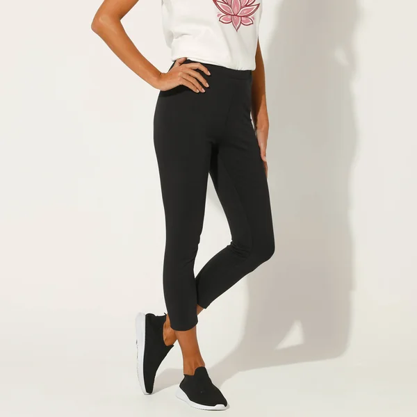 Legging 3/4 uni - lot de 2, bleu / noir
