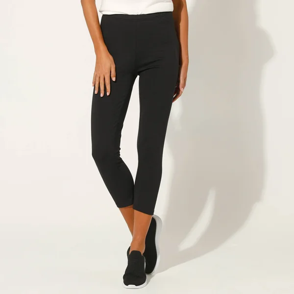 Legging 3/4 uni - lot de 2, bleu / noir