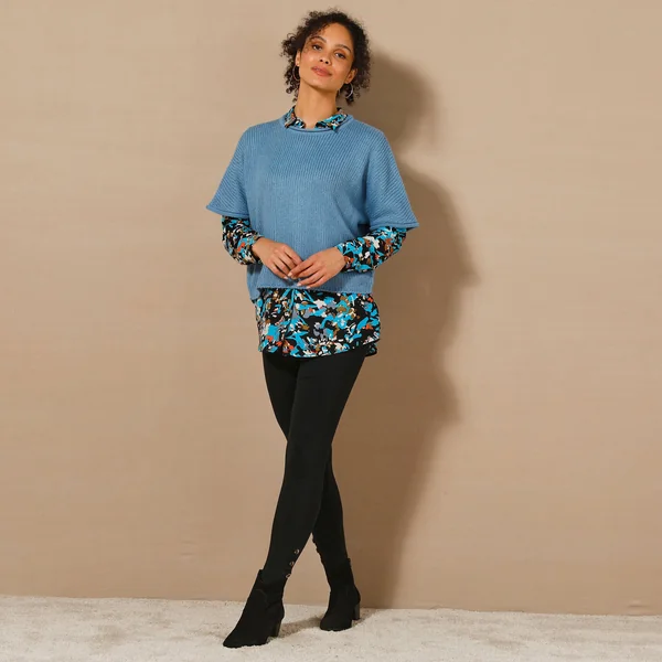 Legging boutons fantaisie, noir