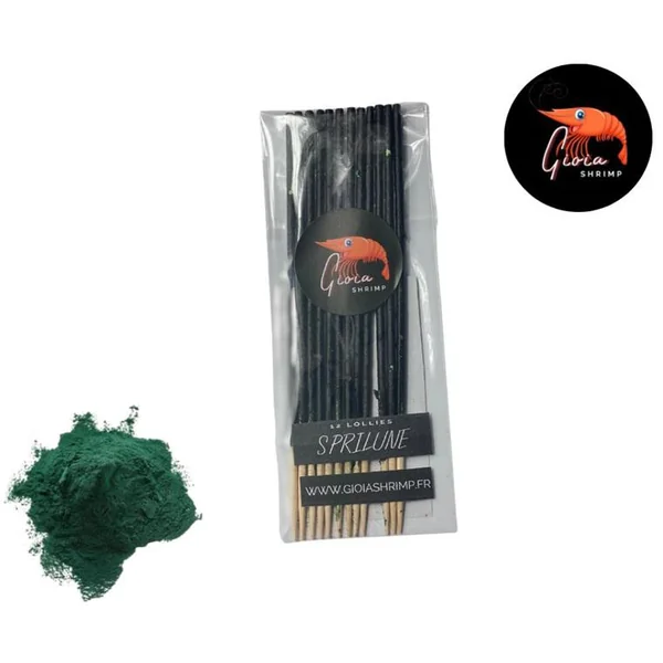 Lollies à la spiruline bio pour les crevettes d'aquarium Gioiashrimp – sachet de 12