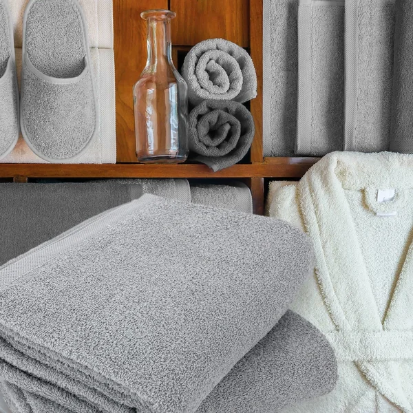 Lot de 2 draps de bain 90x150 cm ALPHA gris Argent
