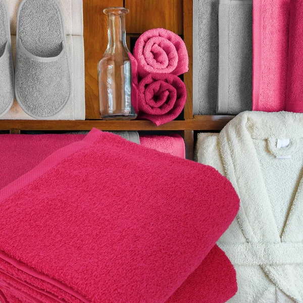 Lot de 2 draps de bain 90x150 cm ALPHA rose Fuschia