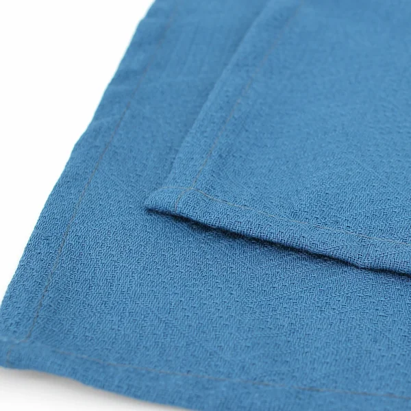 Lot de 2 sets de table 35x45 cm Jacquard 100% coton CUBE bleu Cobalt