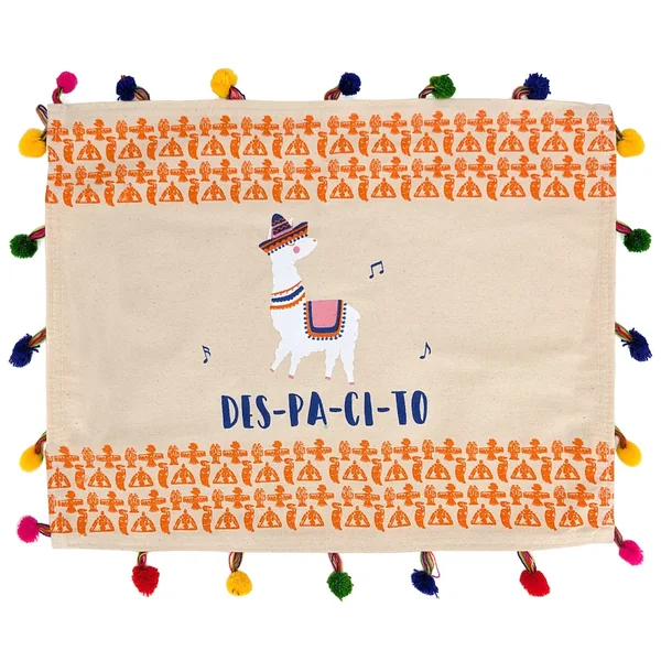 Lot de 2 sets de table enfant LAMA POMPON Orange