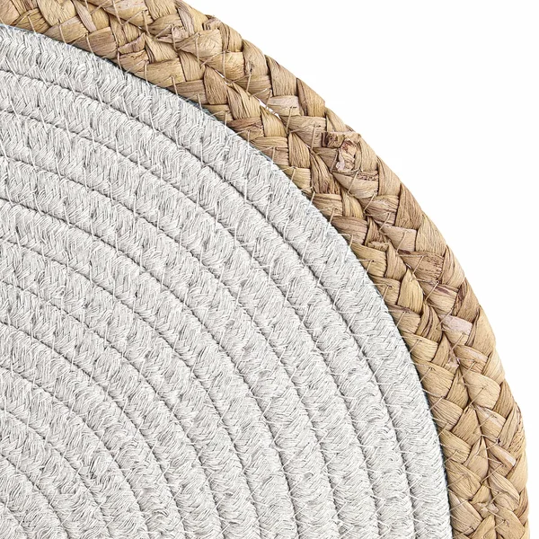 Lot de 2 sets de table rond 38 cm TRESSE Blanc
