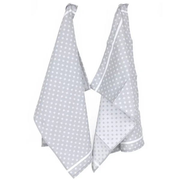 Lot de 2 torchons de cuisine toile 50x70 cm DOTS gris