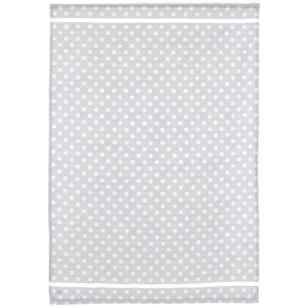 Lot de 2 torchons de cuisine toile 50x70 cm DOTS gris