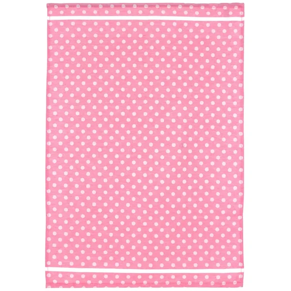 Lot de 2 torchons de cuisine toile 50x70 cm DOTS rose