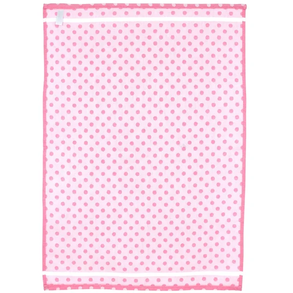 Lot de 2 torchons de cuisine toile 50x70 cm DOTS rose