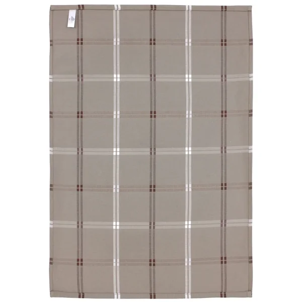 Lot de 2 torchons de cuisine toile 50x70 cm SQUARES marron