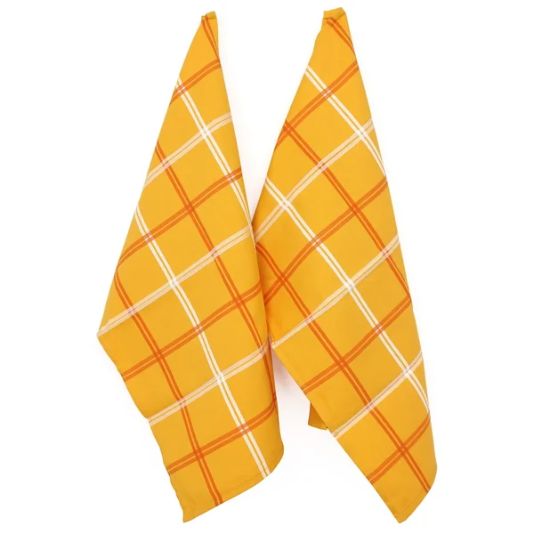 Lot de 2 torchons de cuisine toile 50x70 cm SQUARES orange