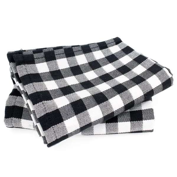 Lot de 2 torchons de cuisine toile 50x70 cm SQUARES VICHY noir
