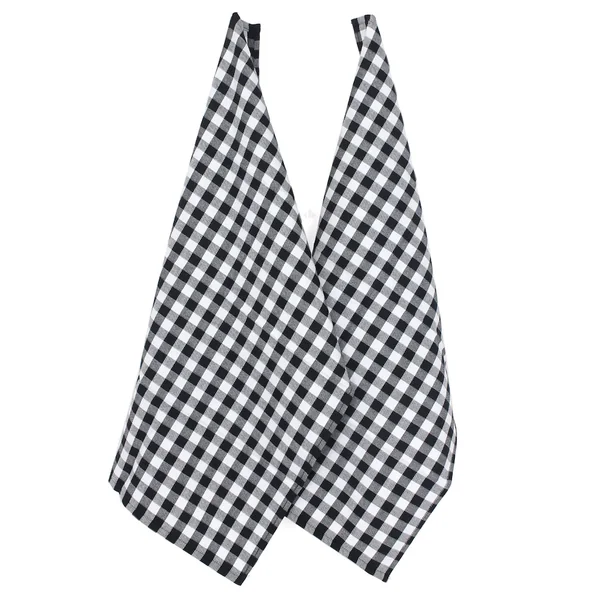 Lot de 2 torchons de cuisine toile 50x70 cm SQUARES VICHY noir