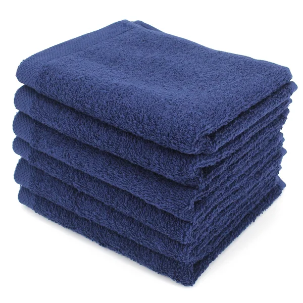 Lot de 6 serviettes invité 30x50 cm ALPHA bleu Marine