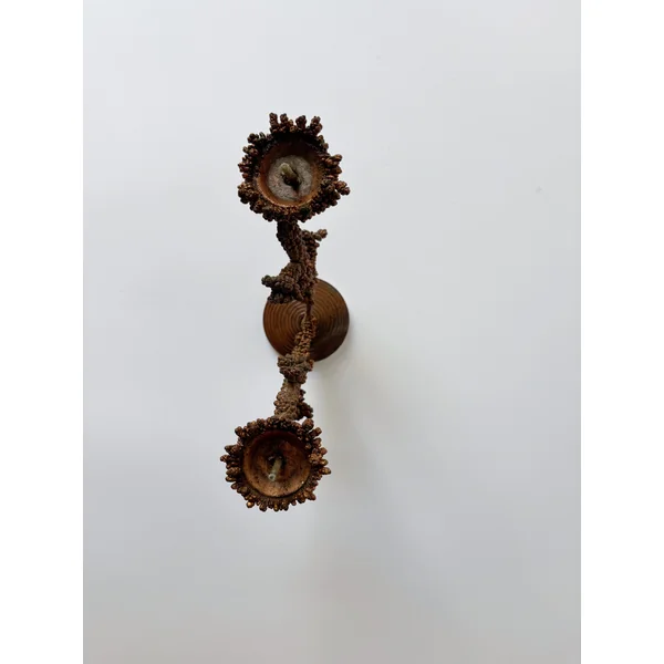 Metal Coral Form Candlestick, Brutalist Folk Art Poland