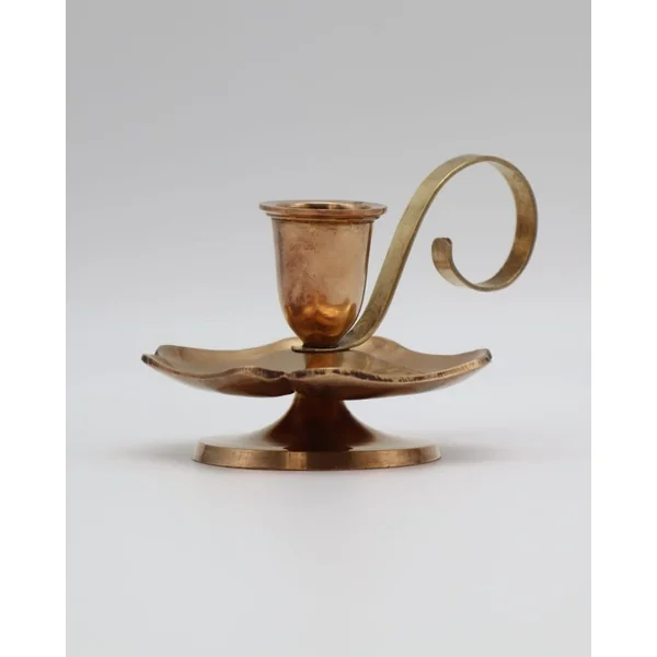 Mid-Century Scalloped Brass Chamberstick