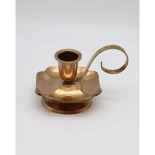 Mid-Century Scalloped Brass Chamberstick