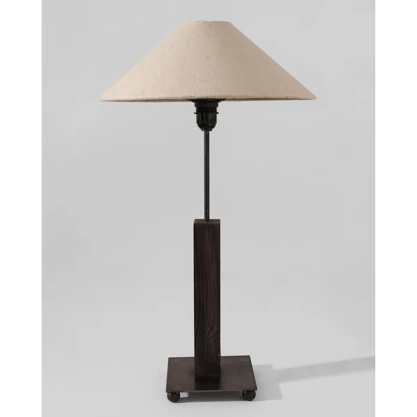 Mid-Century Swedish Wood And Iron Tall Lamp